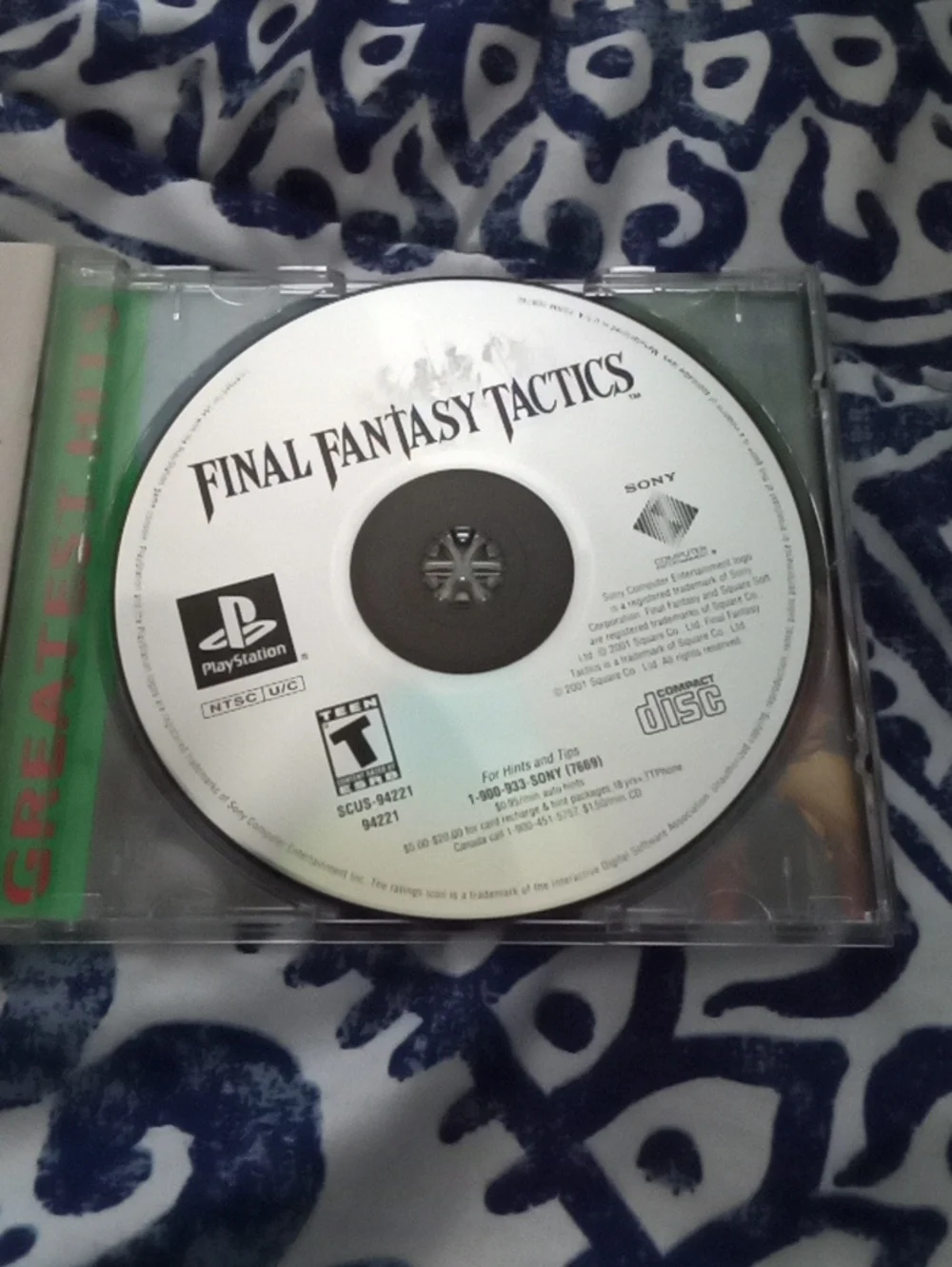 Sony Final Fantasy Tactics Disc - White and Black Artwork
